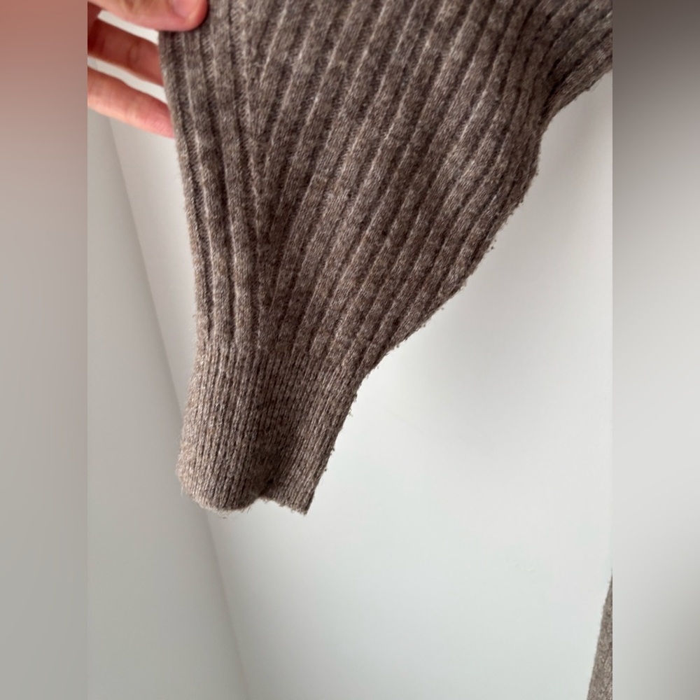 H&M Long Ribbed Duster Cardigan  Balloon Sleeve Cozy Layer L - Picture 6 of 10